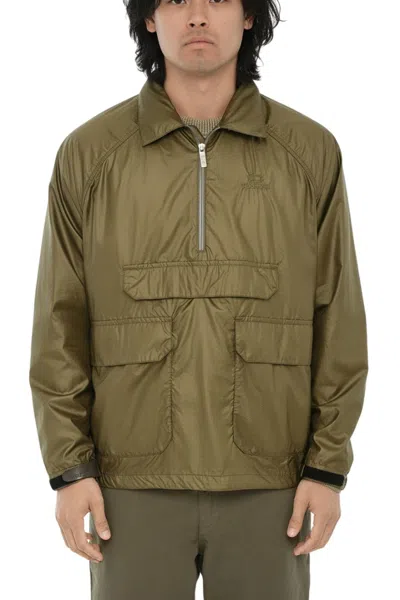 Woolrich Logo-embroidered Jacket In Green