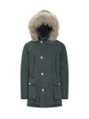 Woolrich Green Solid Hood Jackets In Green