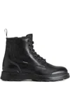 Woolrich Grove Leather Combat Boots In Black