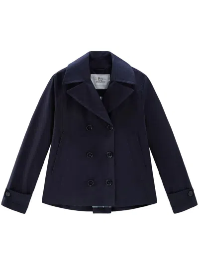 Woolrich Havice Double-breasted Jacket In Blue