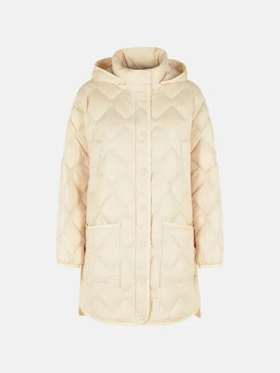 Woolrich Heritage 'milky Cream' Detachable Hooded Polyester Cape Jacket In Multi