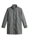 Woolrich Herringbone-pattern Coat In Gray