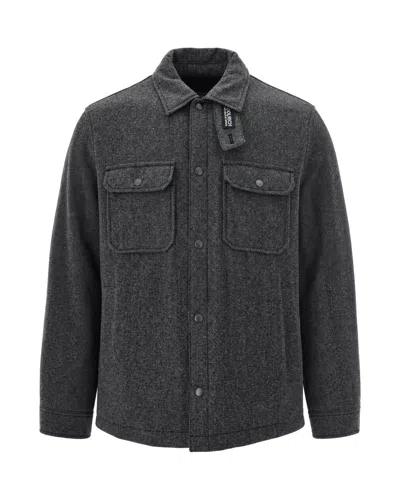 Woolrich Camicia Imbottita Alaskan Herringbone Grey In Gray