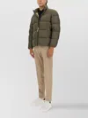 Woolrich High Collar Long Sleeve Puffer Jacket In Brown