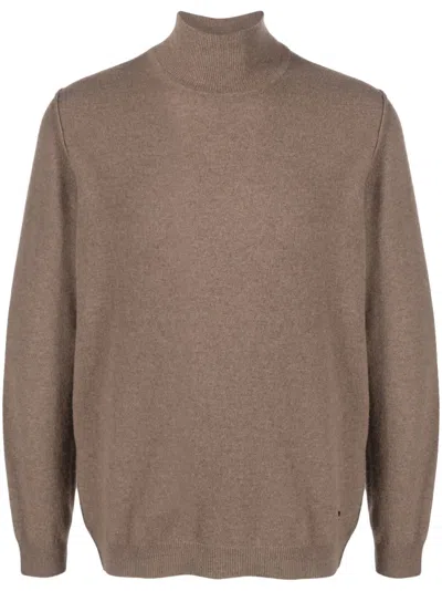 Woolrich High-neck Knitted Jumper In Neutrals