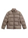 Woolrich High Neck Quilted Taupe Jacket In Multi