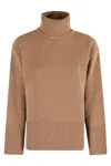 Woolrich High Neck Relaxed Fit Sweater In Muted Camel In Brown