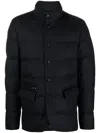 Woolrich High-neck Snap-fastening Padded Jacket In Blau