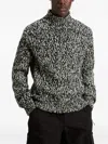 Woolrich High-neck Speckled Wool Sweater In Black
