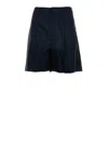 Woolrich High-waisted Tailored Blue Shorts In Black