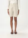 Woolrich High-waisted Tailored Brown Shorts In White