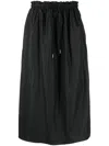 Woolrich High-waisted Track Midi Skirt In Black