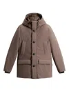 Woolrich Hooded Button-fastening Jacket In Brown