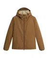 Woolrich Padded Brown Jacket With Adjustable Hood In Brown
