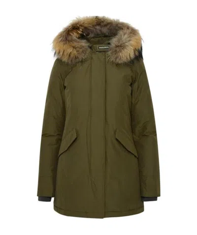 Woolrich Hooded Casual Jacket In Green