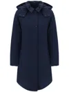 Woolrich Hooded Coat In Blau
