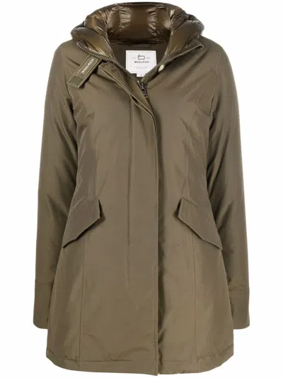 WOOLRICH HOODED COTTON-BLEND PARKA COAT