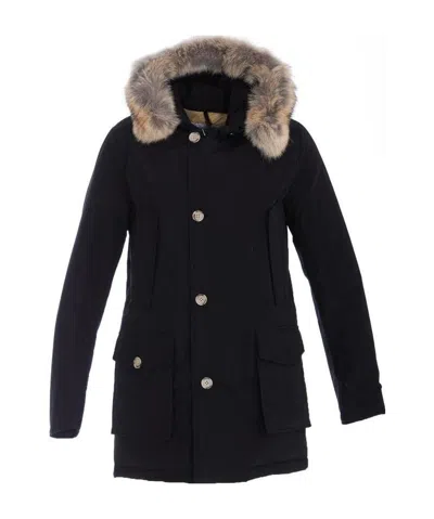 Woolrich Hooded Cotton-padded Suit In Black