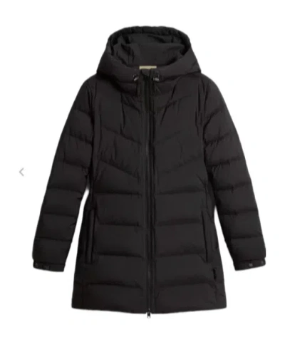 Woolrich Hooded Down Jacket In Black