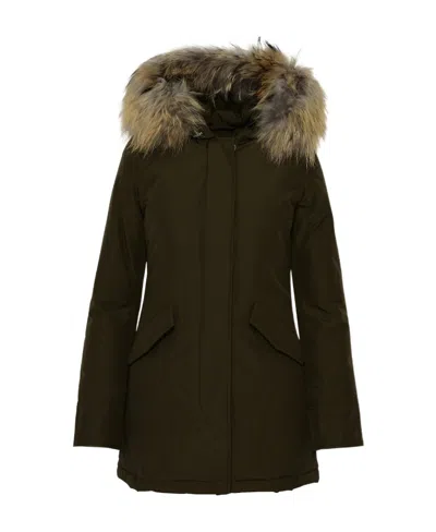 Woolrich Hooded Down Jacket In Black