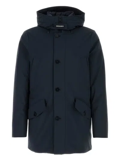 Woolrich Hooded Down Jacket In Blue