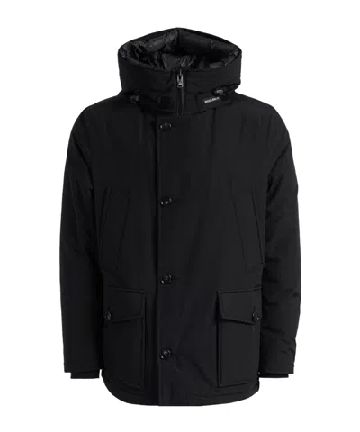 Woolrich Hooded Down Jacket In Blue
