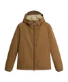 Woolrich Padded Brown Jacket With Adjustable Hood In Brown