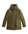 Woolrich Hooded Down Jacket In Green
