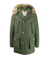 Woolrich Hooded Down Jacket In Green