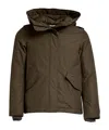 Woolrich Hooded Parka With Drawstring Waist And Pockets In Green
