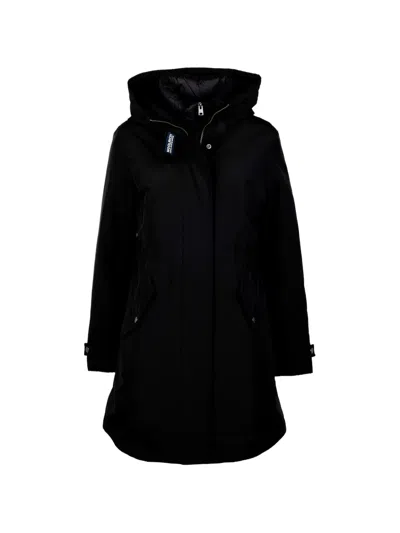 Woolrich Hooded Drawstring-waist Coat In Burgundy