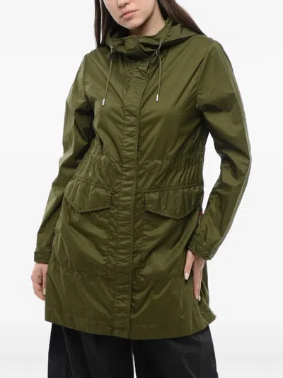Woolrich Hooded Drawstring-waist Jacket In Green