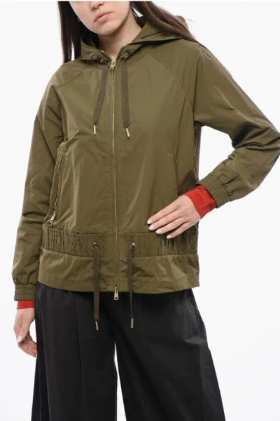 Woolrich Hooded Erie Windbreaker Jacket In Green