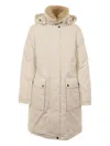 Woolrich Hooded Flap-pocket Parka In Neutral