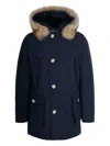 Woolrich Arctic Parka With Removable Fur, Blue In Blue