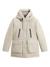 Woolrich Structured Black Parka With Adjustable Hood In Neutral