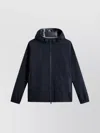Woolrich Hooded Jacket With Drawstring And Pockets In Blue