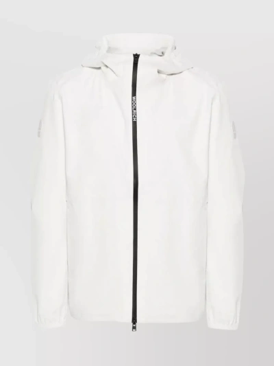 Woolrich Hooded Jacket With Elasticated Cuffs And Pockets In White