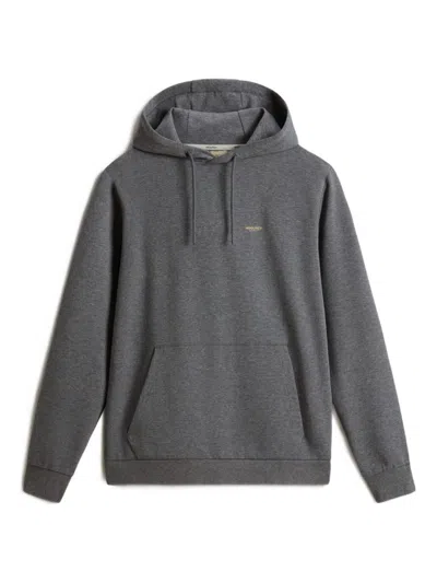 Woolrich Hooded Knitwear Sweater With Kangaroo Pocket In Gray
