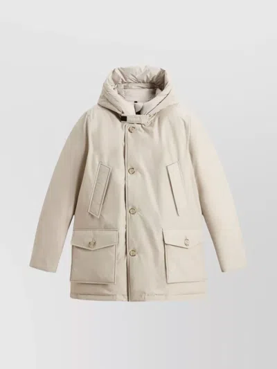 WOOLRICH HOODED LONG PARKA PADDED DESIGN