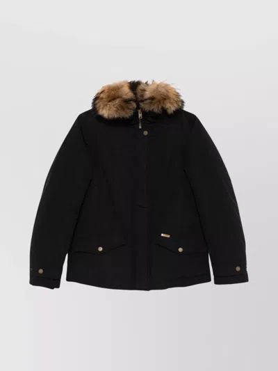 WOOLRICH HOODED LONG SLEEVE DOWN JACKET WITH POCKETS