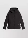 Woolrich Hooded Long Sleeve Parka With Side Pockets In Black