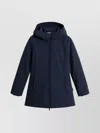 Woolrich Hooded Long Sleeve Quilted Parka Coat In Blue