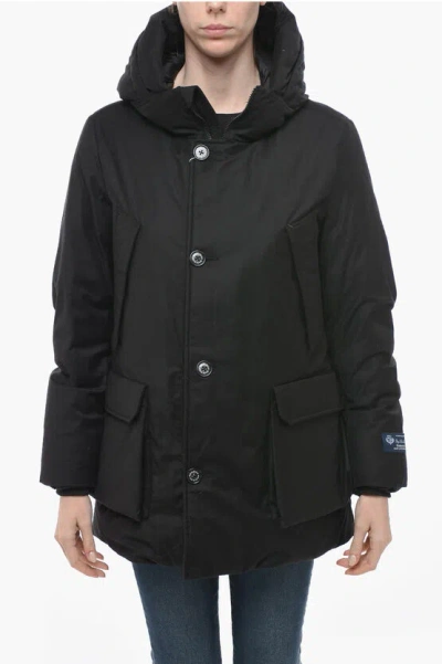 Woolrich Hooded Lp Parka In Black