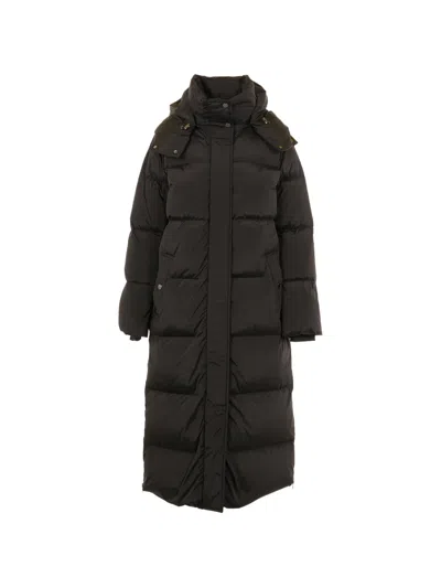 Woolrich Hooded Padded Coat In Black