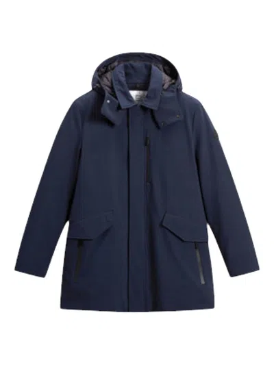 Woolrich Hooded Padded Jacket In Blue