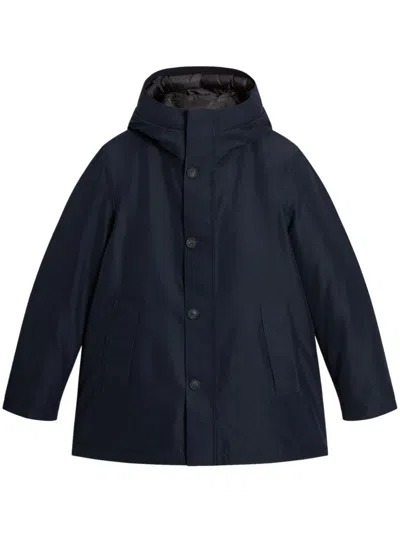 Woolrich Hooded Padded Jacket In Blue