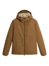 Woolrich Padded Brown Jacket With Adjustable Hood In Brown