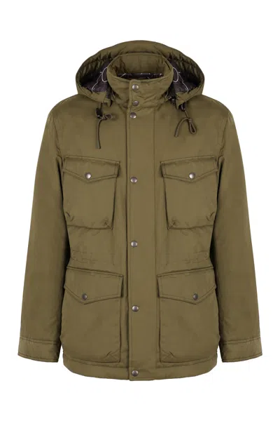 Woolrich Hooded Padded Jacket In Green