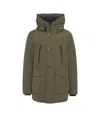Woolrich Hooded Padded Parka In Verde Militare